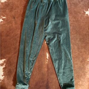 Green Velvet Jogger Pants